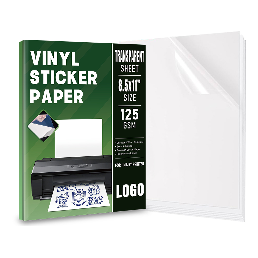 Papel pegatina transparente para inyección de tinta esmerilado