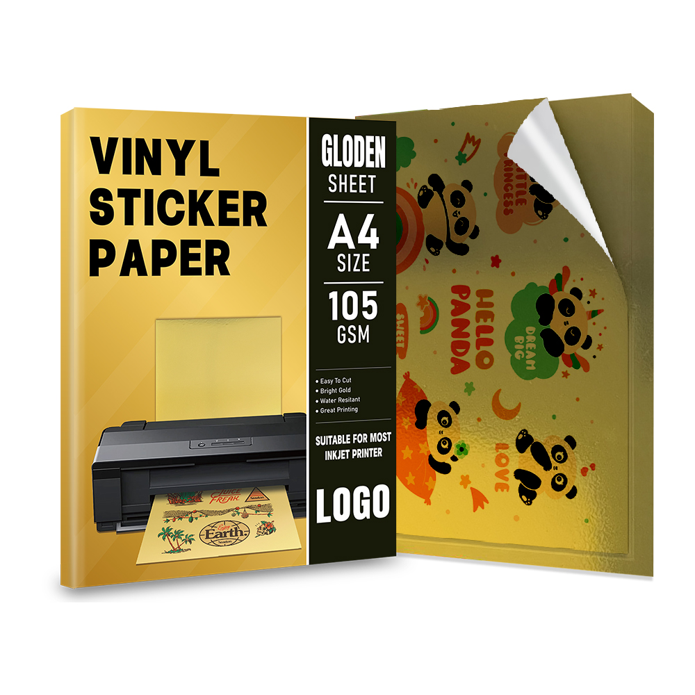 Papel adhesivo de vinilo dorado
