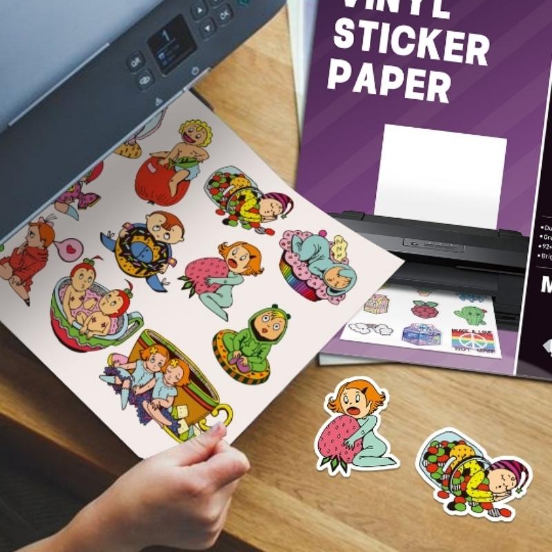 Papel adhesivo de vinilo para inyección de tinta