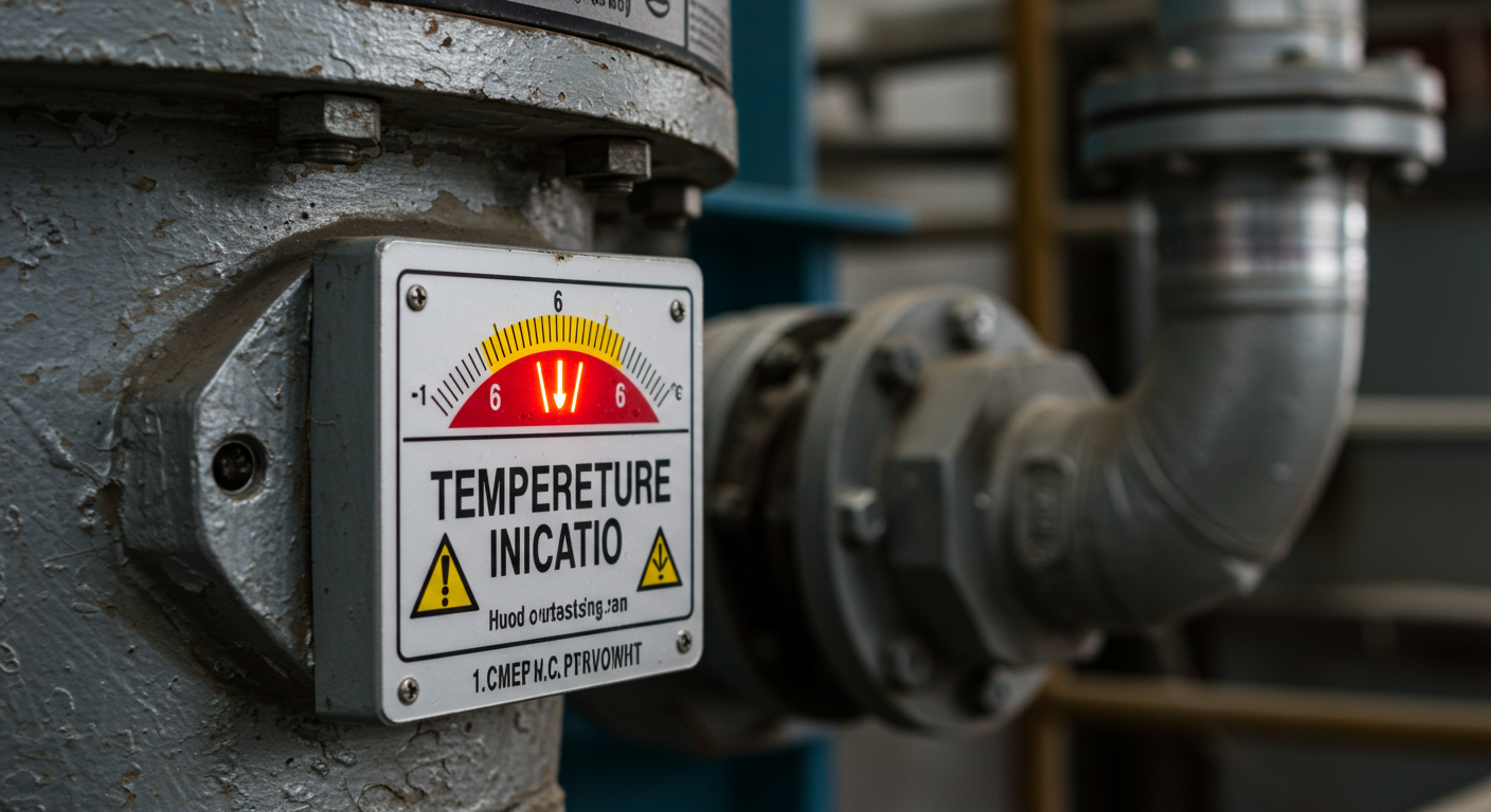 Etiqueta indicadora de temperatura industrial