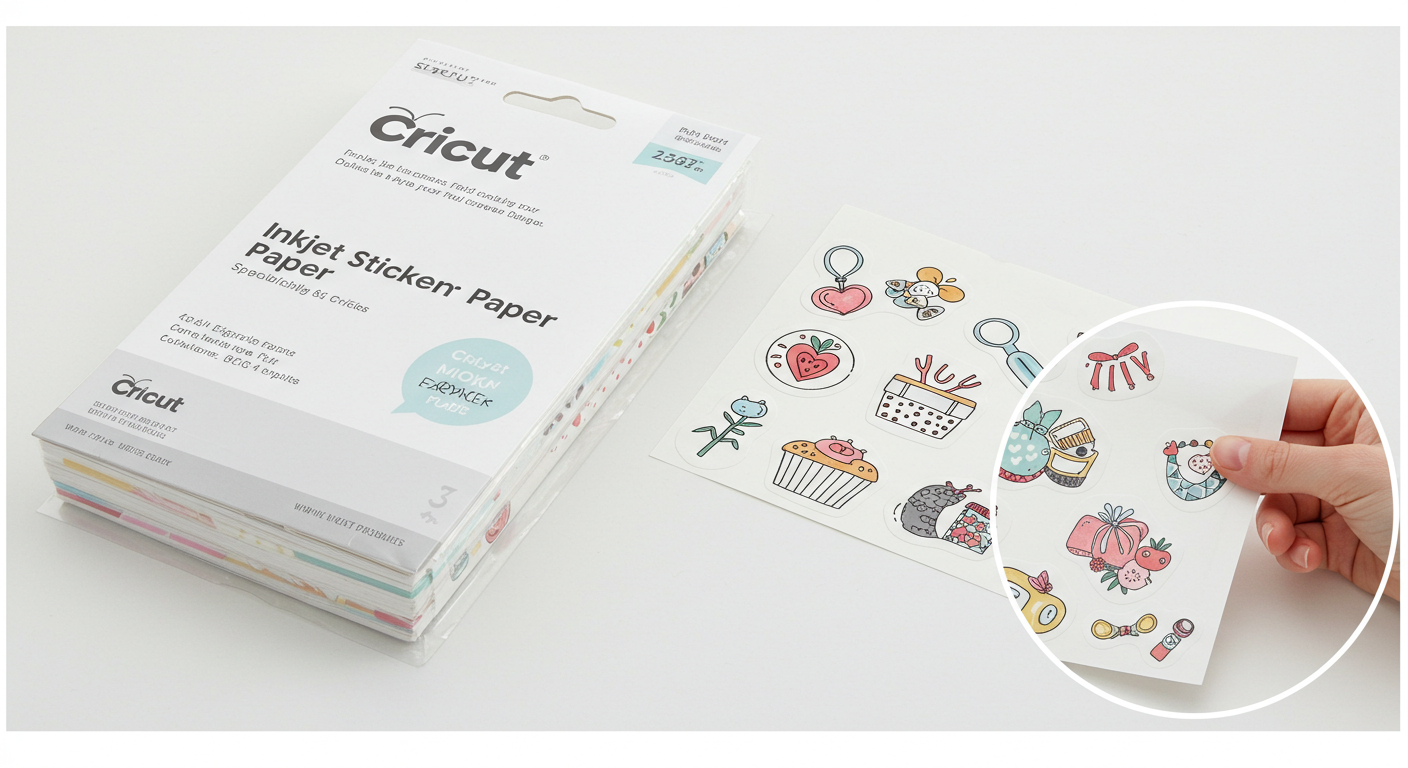 Papel adhesivo para inyección de tinta para Cricut