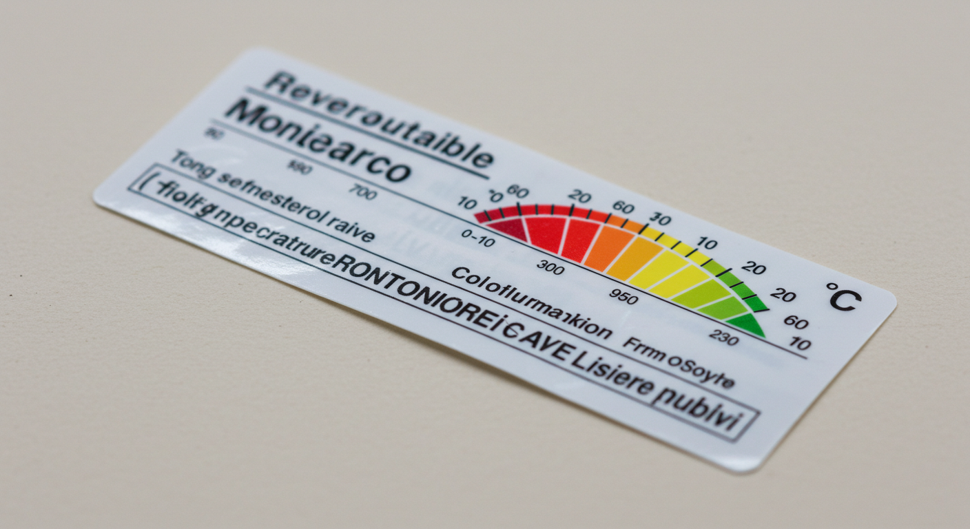 Etiqueta reversible del monitor de temperatura