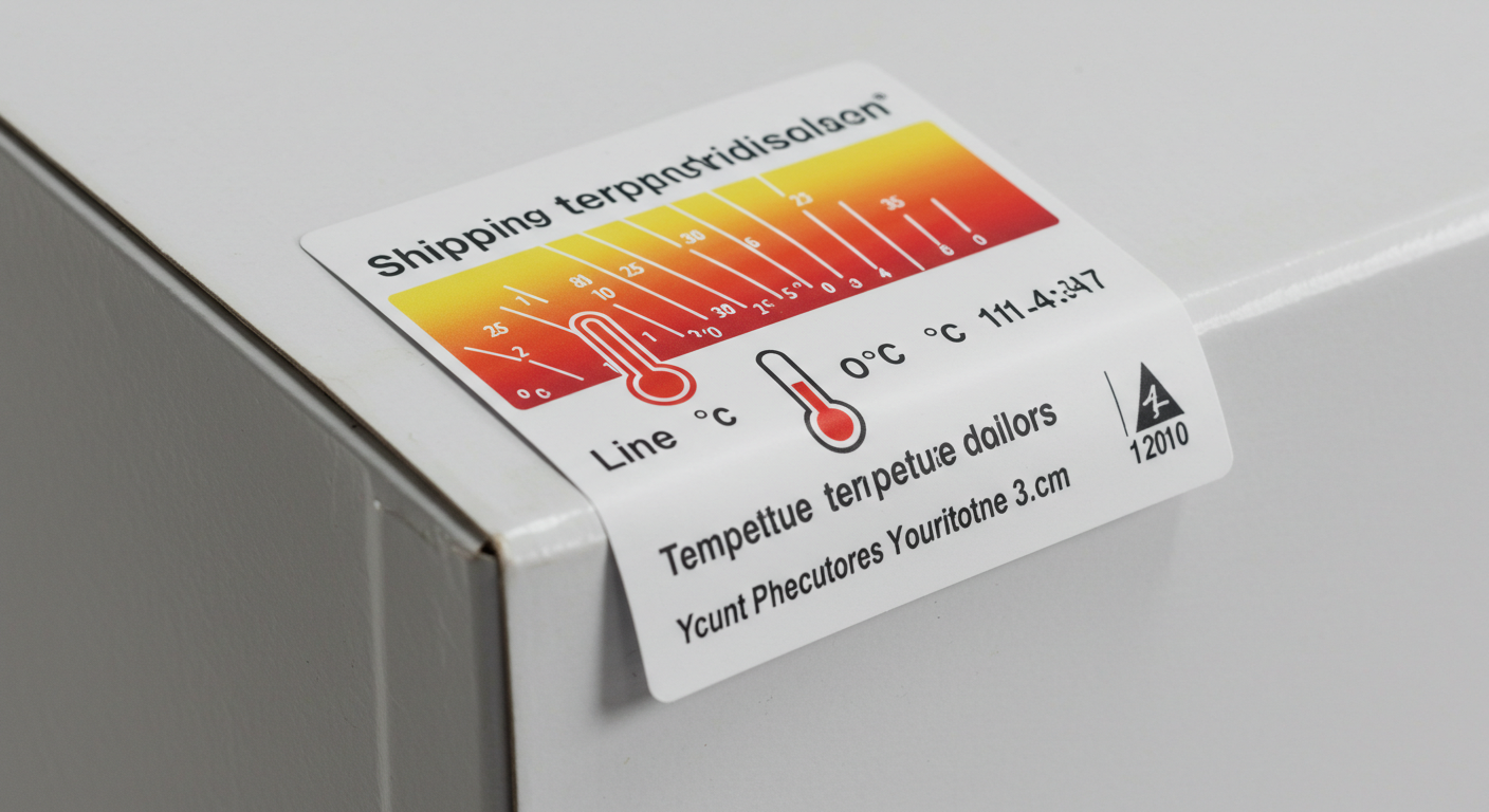 Etiqueta indicadora de temperatura de envío
