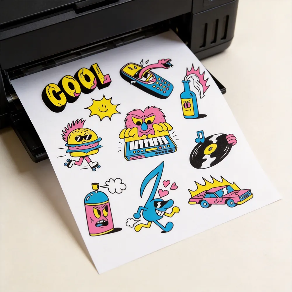 Hojas de pegatinas para inyección de tinta