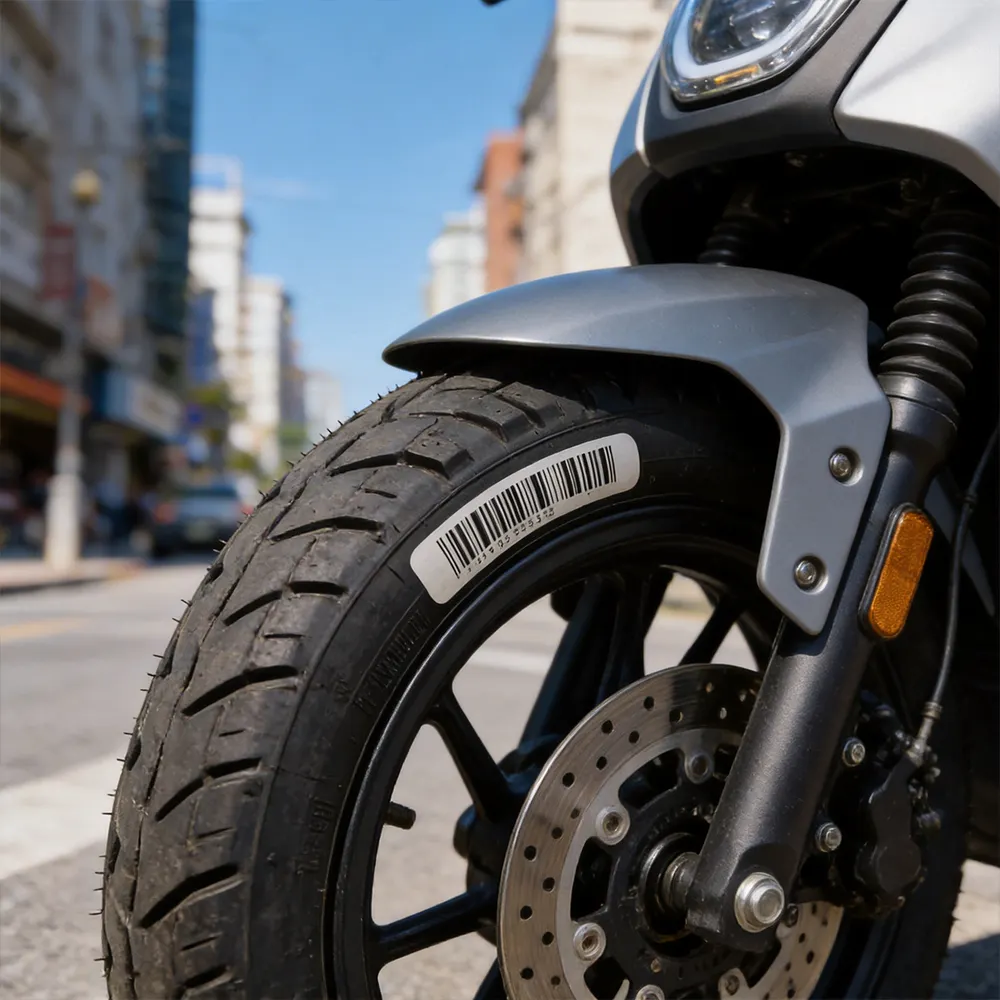 Etiqueta de goma para motocicletas