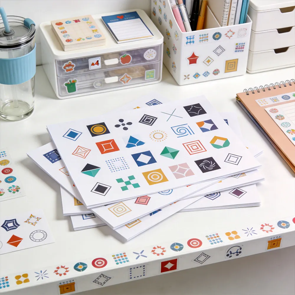 Adhesivos de logotipo, papel de vinilo
