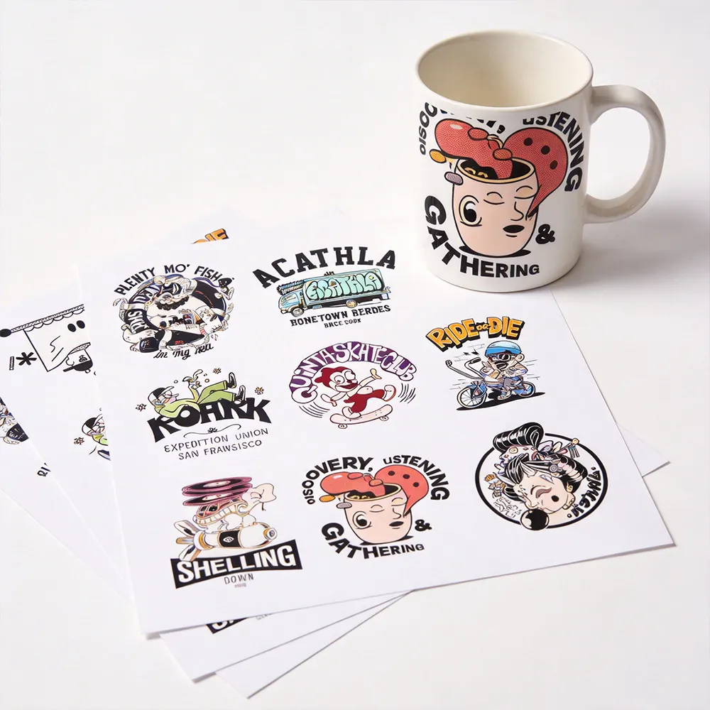 Papel vinílico de pegatina para vasos