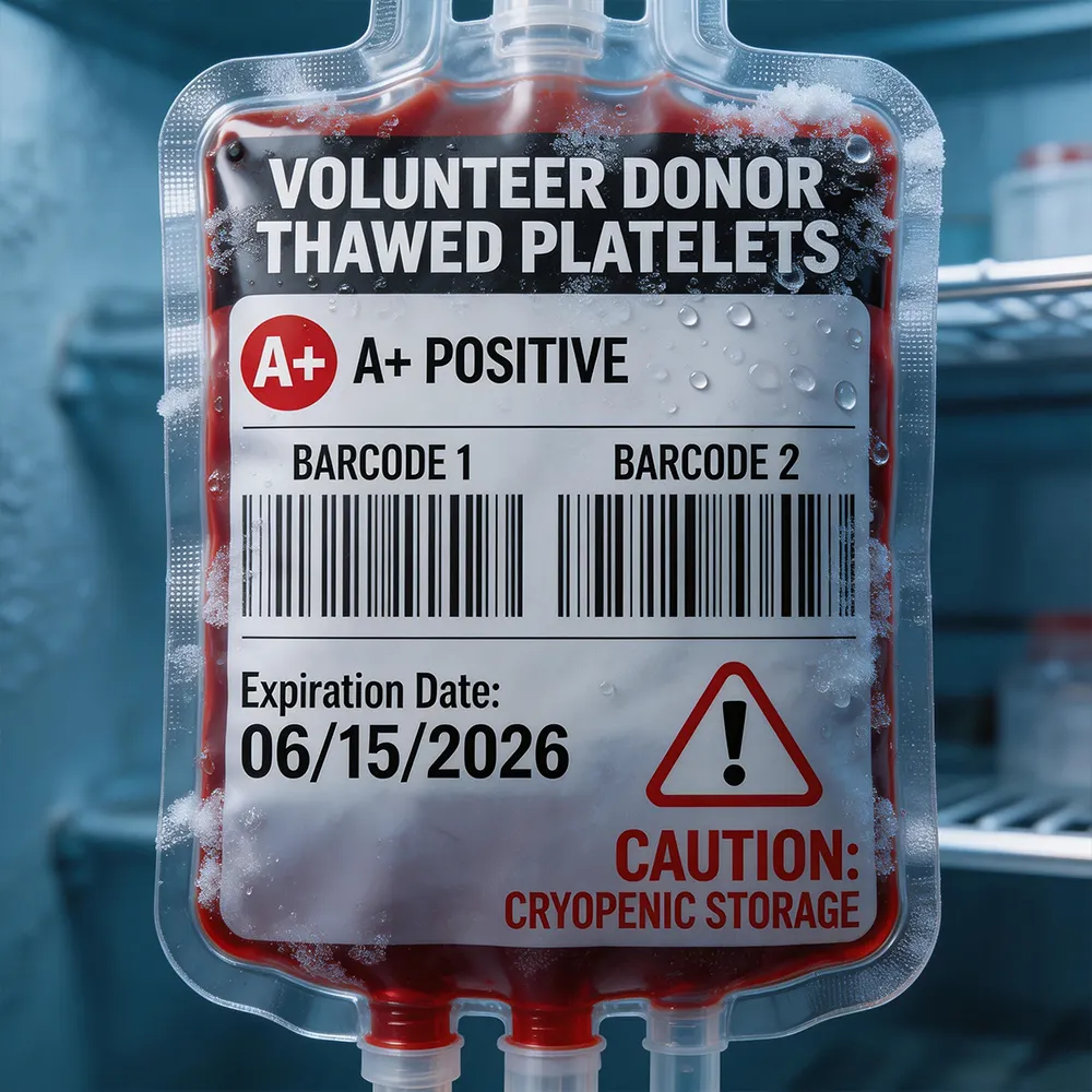 Etiqueta de bolsa de sangre resistente al agua