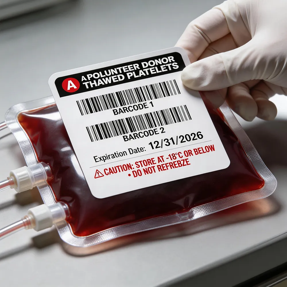 Etiqueta de identificación de bolsa de sangre