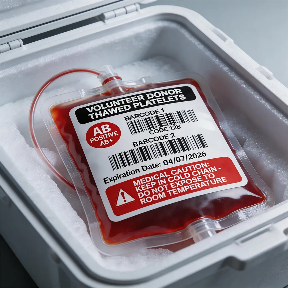 Etiqueta de código de barras de muestra de laboratorio