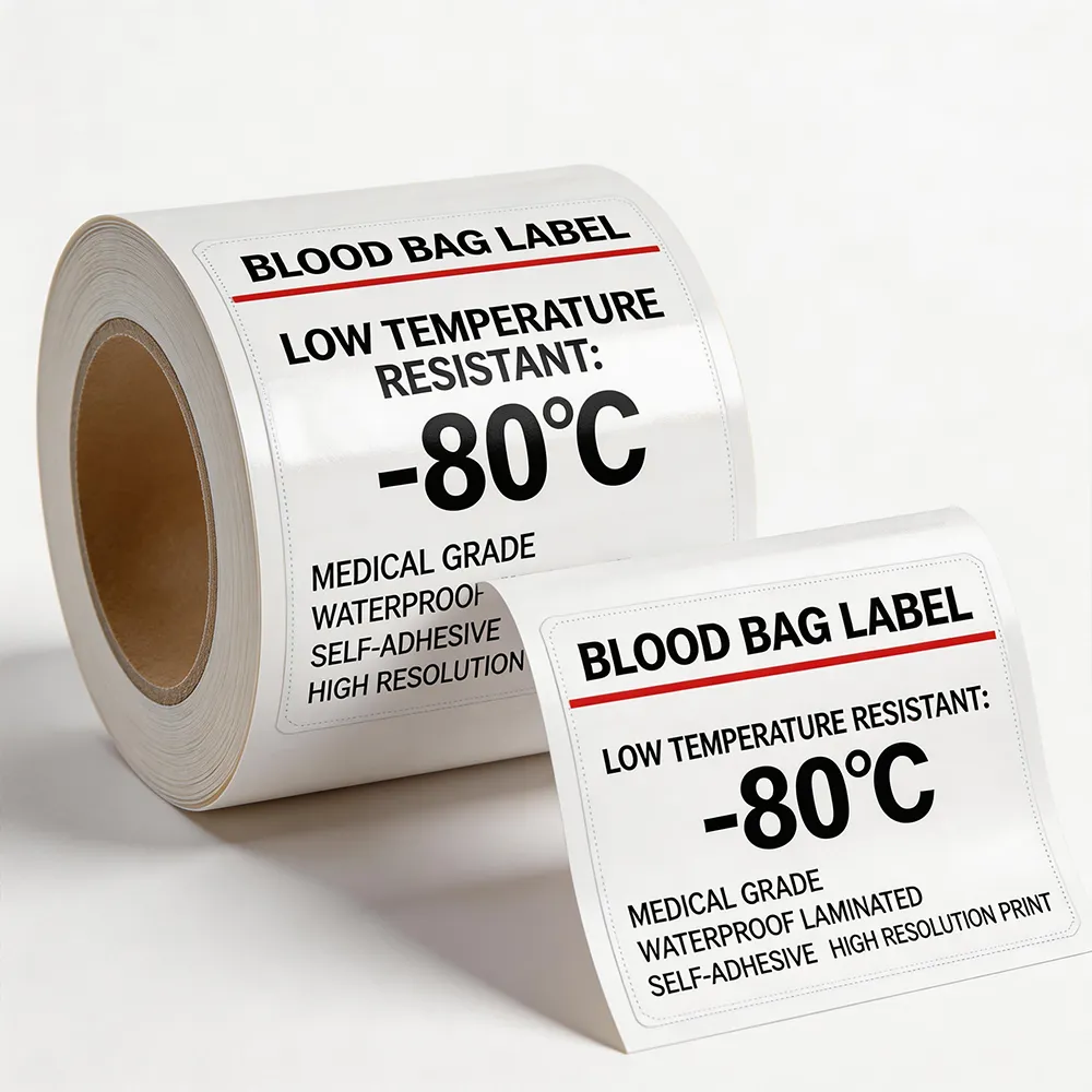 Etiqueta de bolsa de sangre -80°C