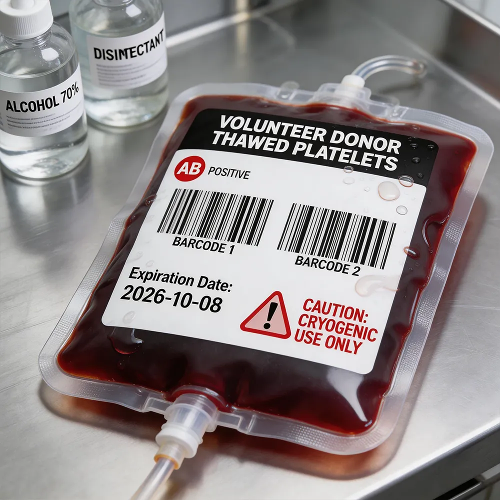 Etiqueta de bolsa de sangre
