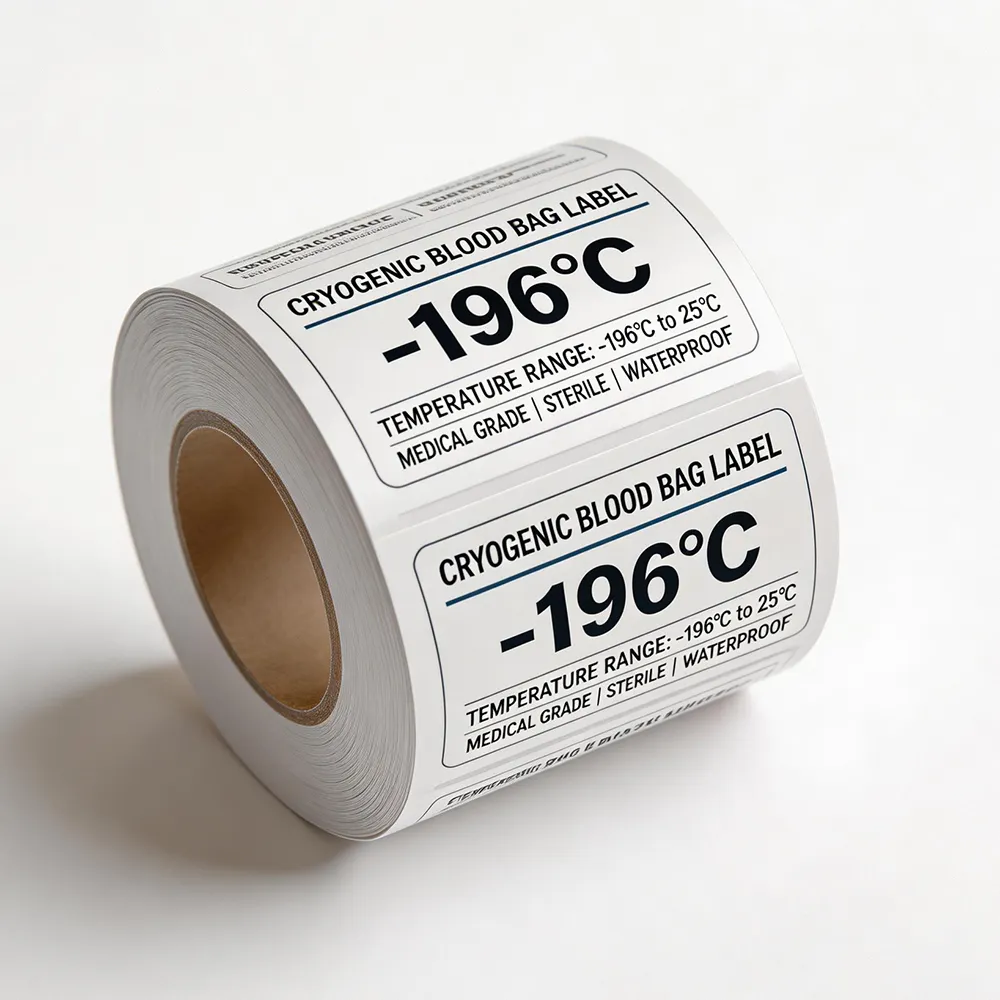 Etiqueta criogénica para almacenamiento de sangre -196°C