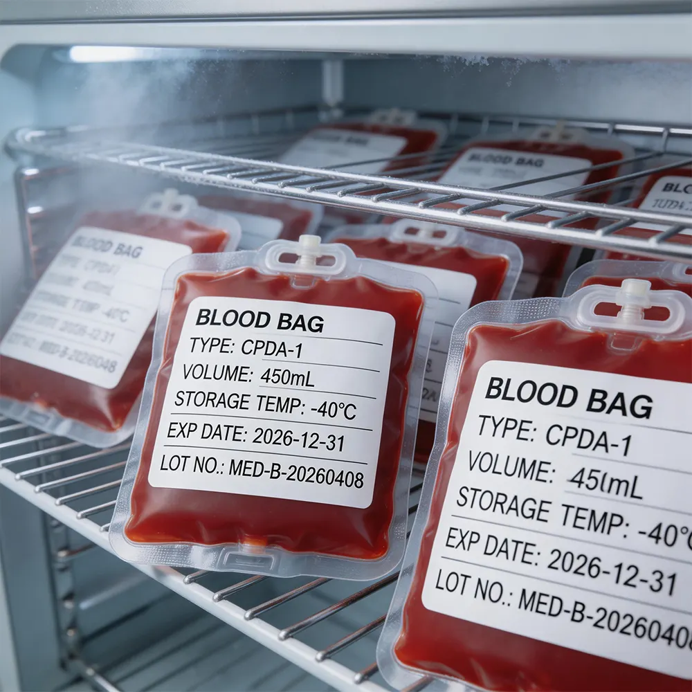 Etiqueta de sangre de almacenamiento en frío