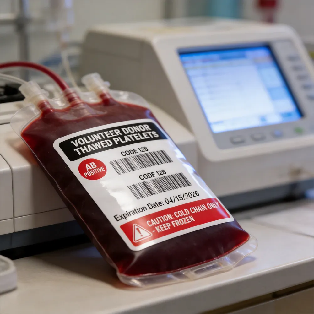 Etiquetas de bolsas de sangre