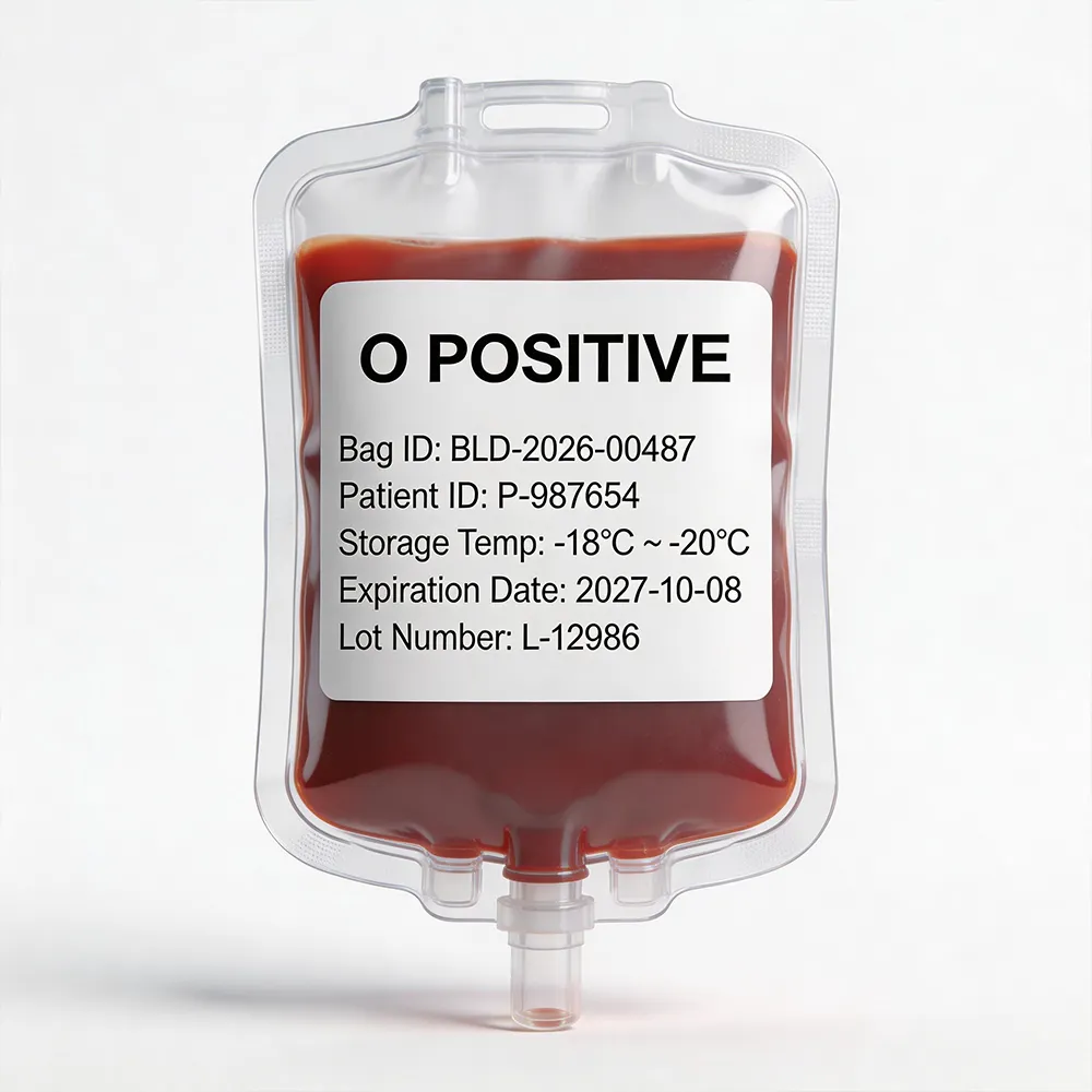 Etiquetas de almacenamiento de sangre en hospitales