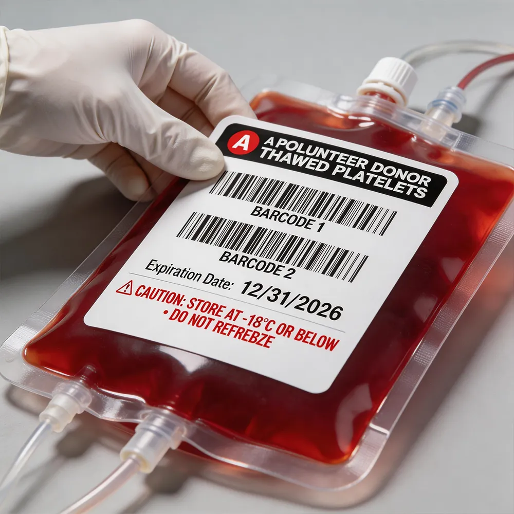 Etiqueta de identificación de bolsa de sangre