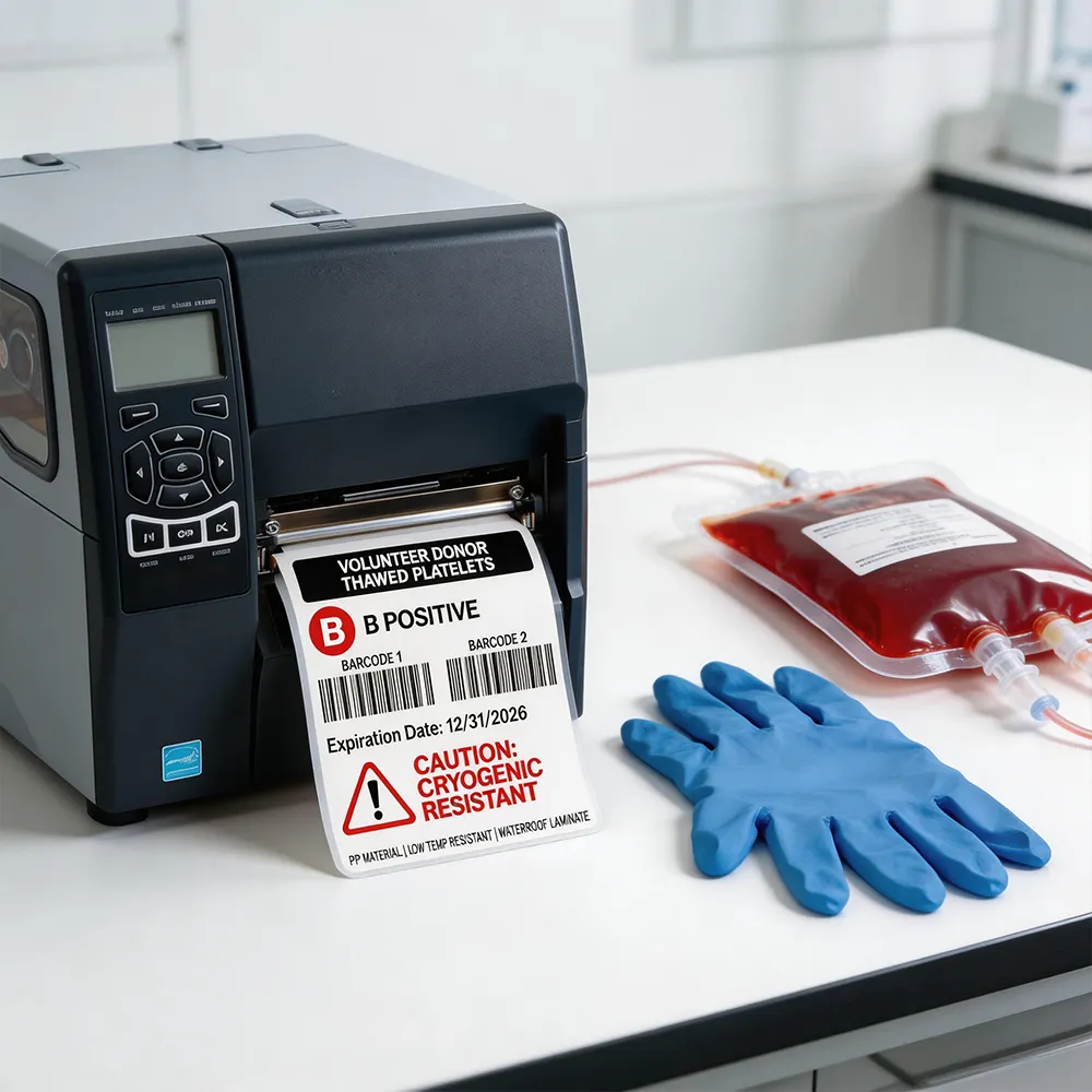 Etiqueta de identificación de bolsa de sangre