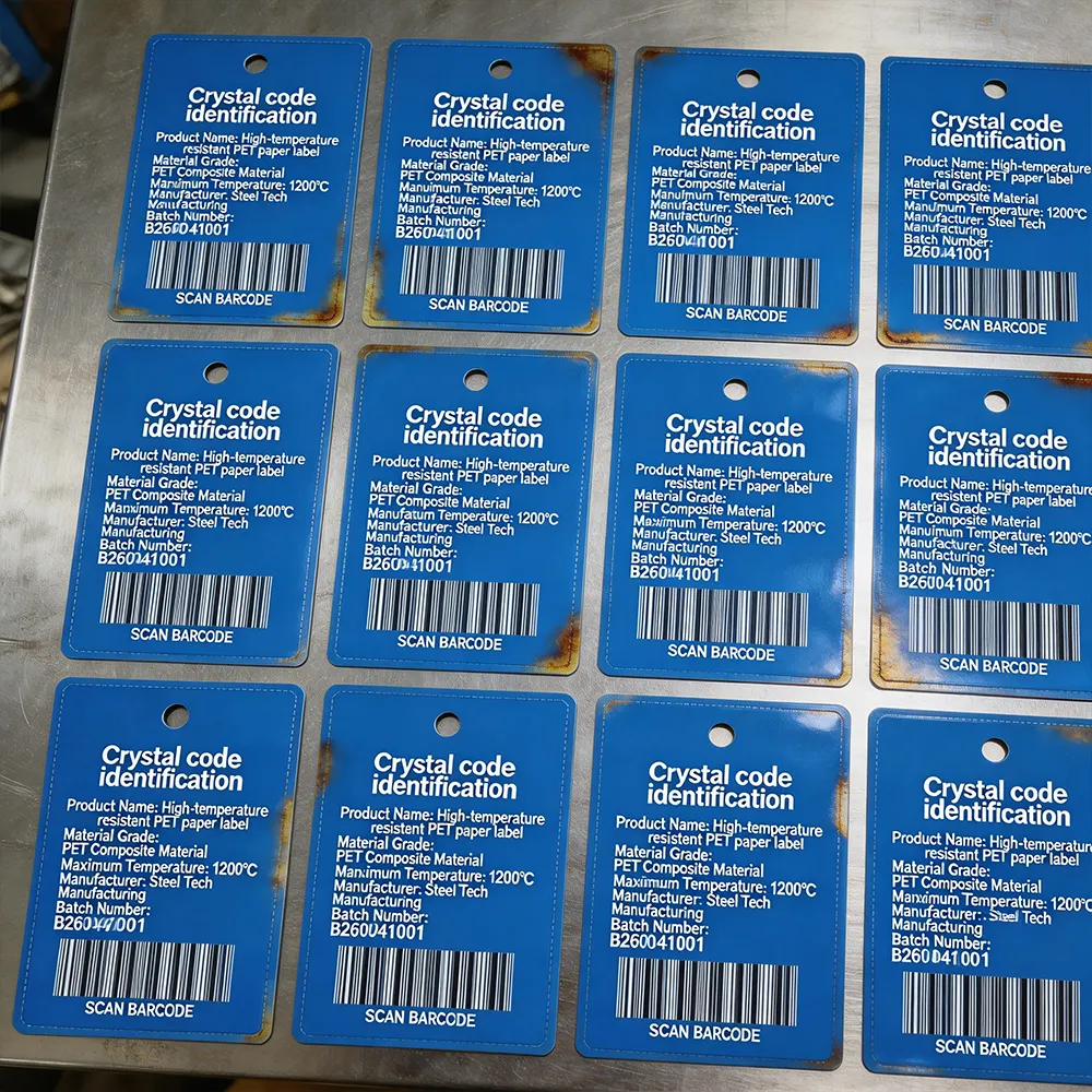 Etiquetas metálicas de identificación de bobinas