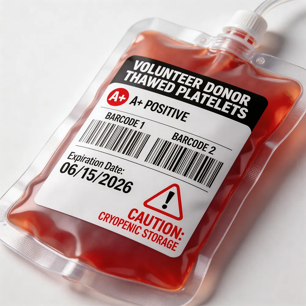 Etiquetado de bolsas de sangre