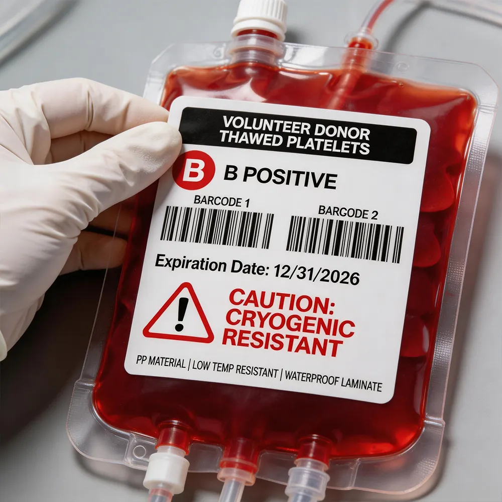 Etiqueta de identificación de bolsa de sangre