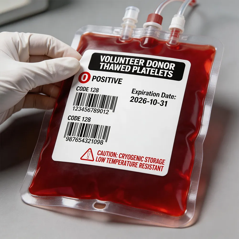Etiqueta médica de polipropileno