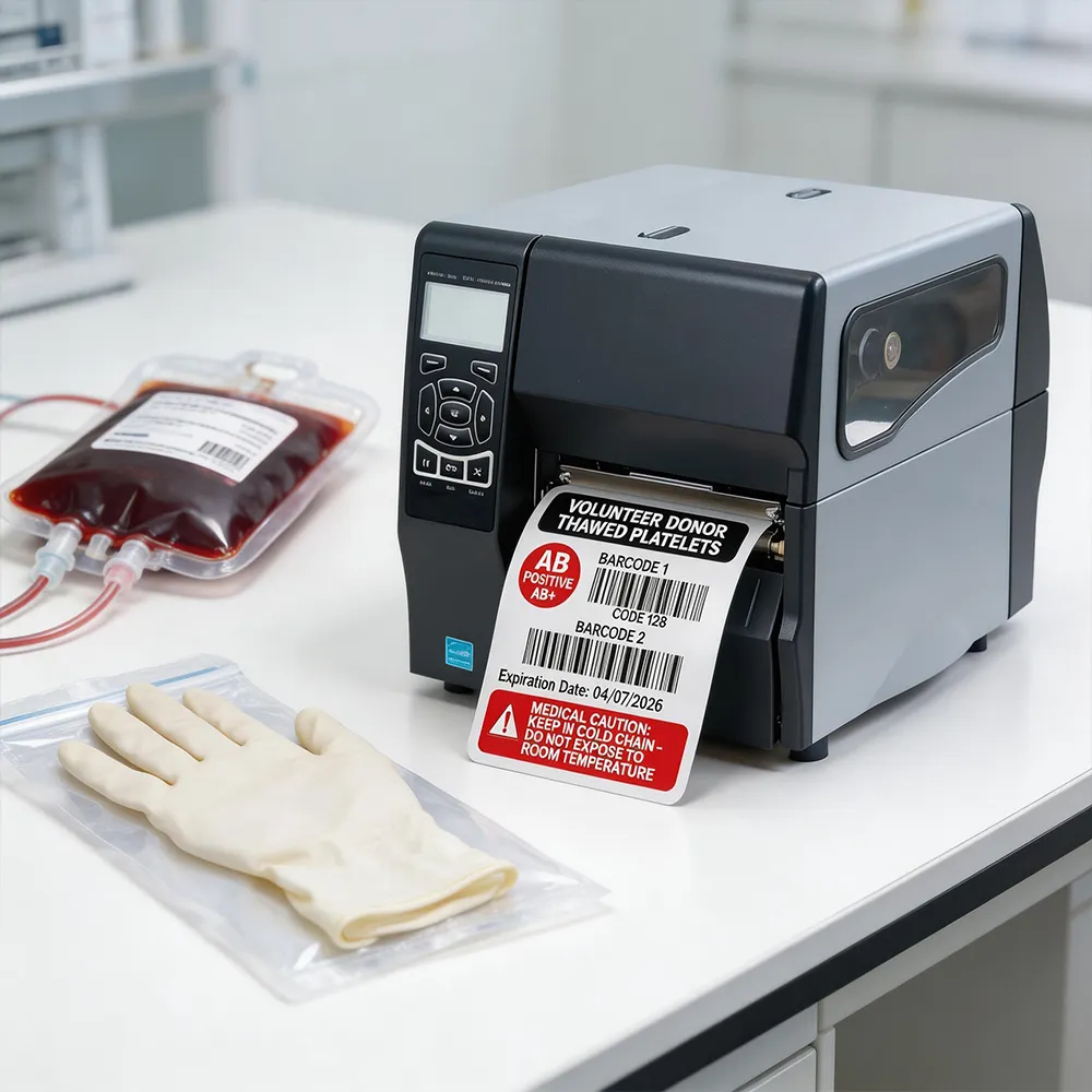 Etiqueta de identificación de bolsa de sangre