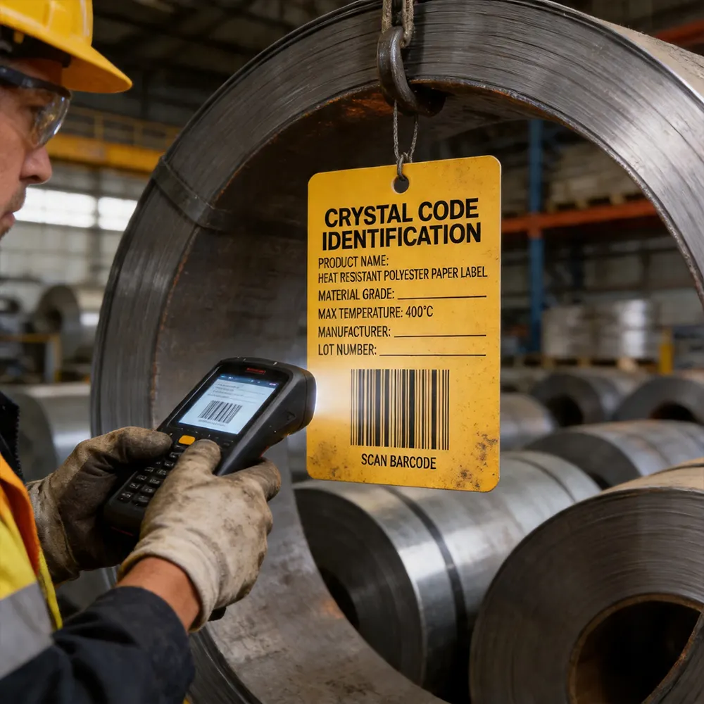 Etiquetas de bobinas metálicas industriales