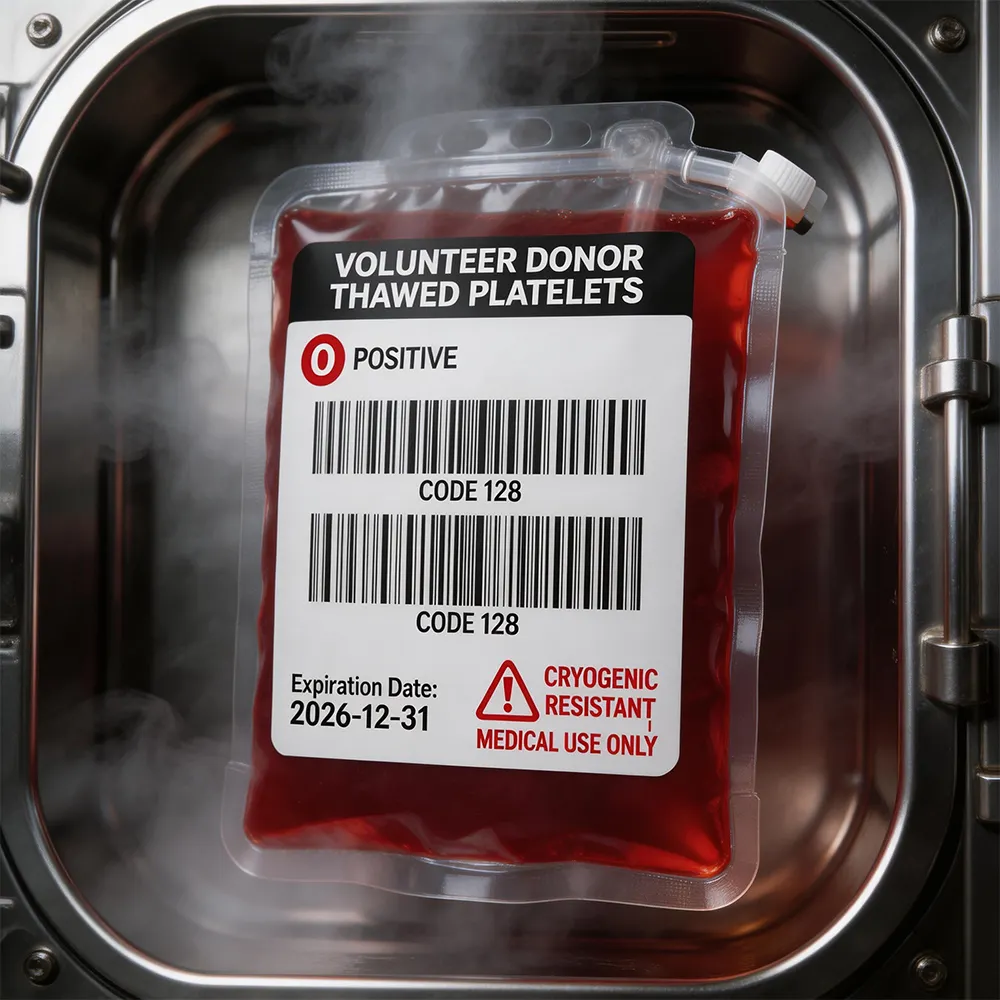 Etiqueta de bolsa de sangre