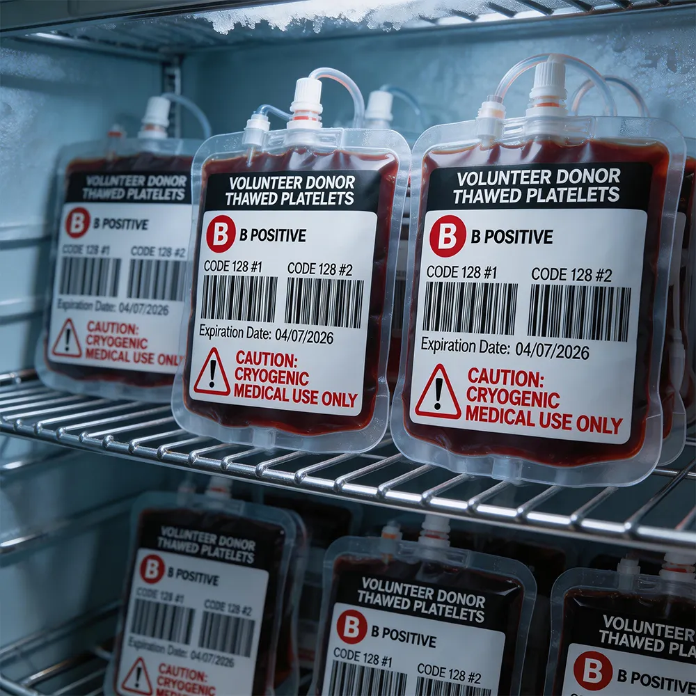 Etiqueta de identificación de bolsa de sangre