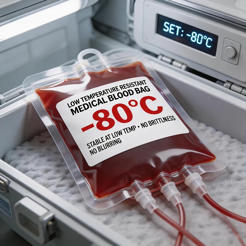 Etiqueta de congelador de almacenamiento de sangre