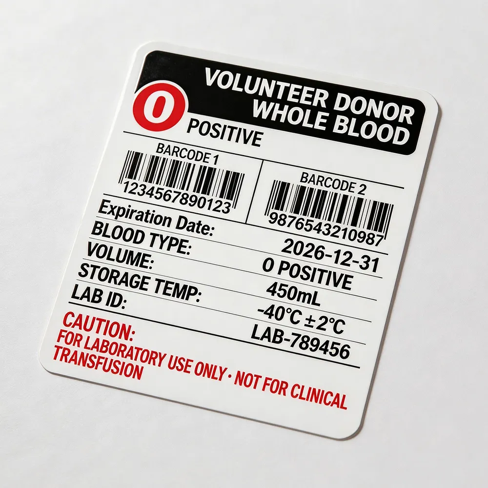 Etiqueta médica de baja temperatura