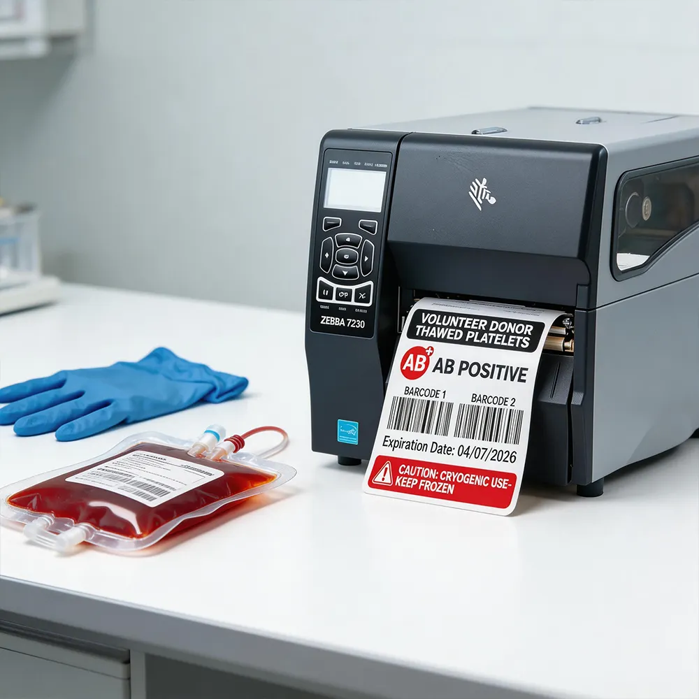 Etiqueta de identificación de bolsa de sangre