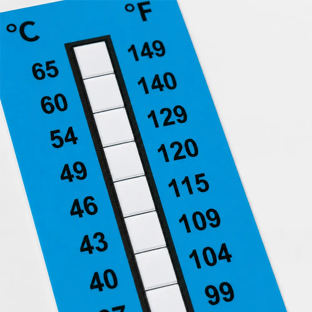 Etiqueta indicadora de temperatura de carga