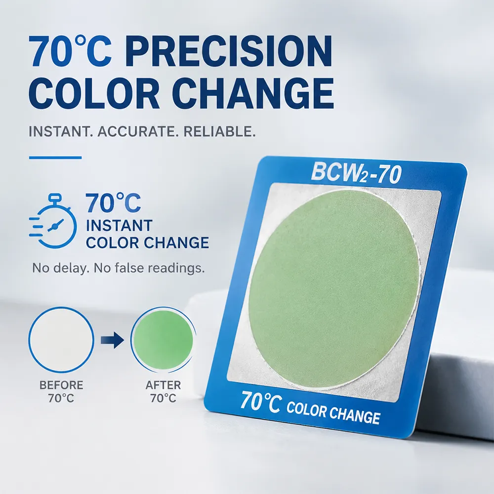 Pegatina de temperatura para cambio de color