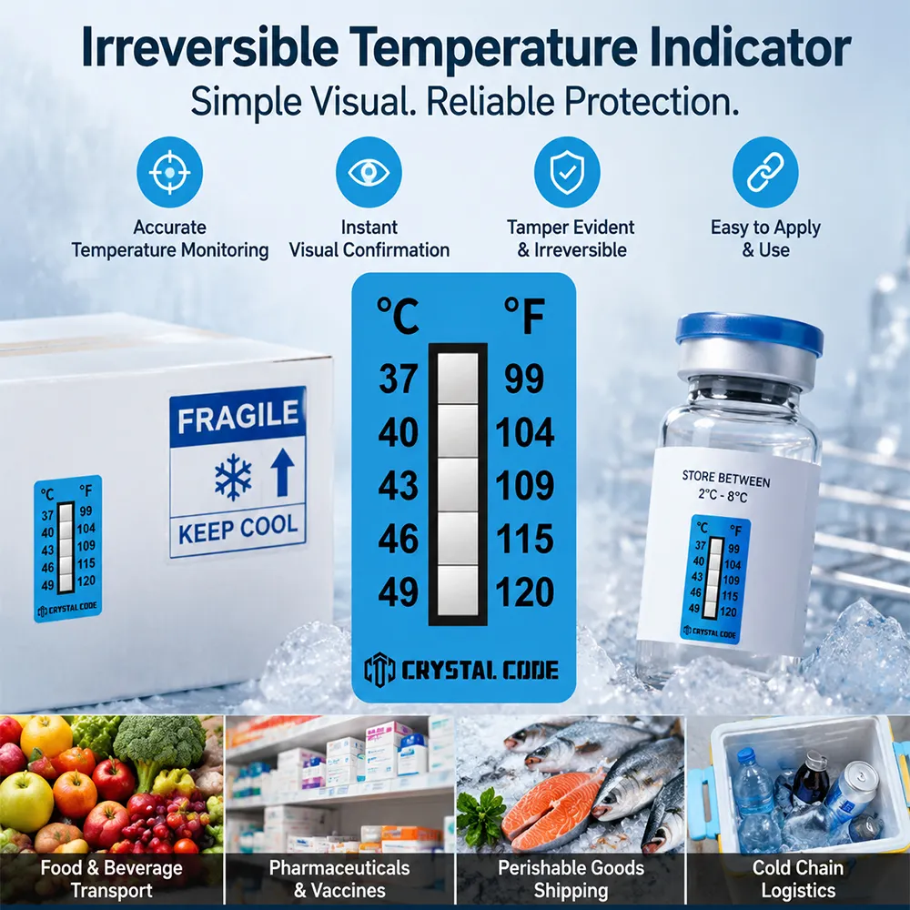Pegatina indicadora de temperatura del congelador