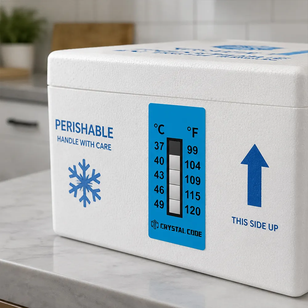 Etiqueta de monitorización de temperatura de alimentos congelados