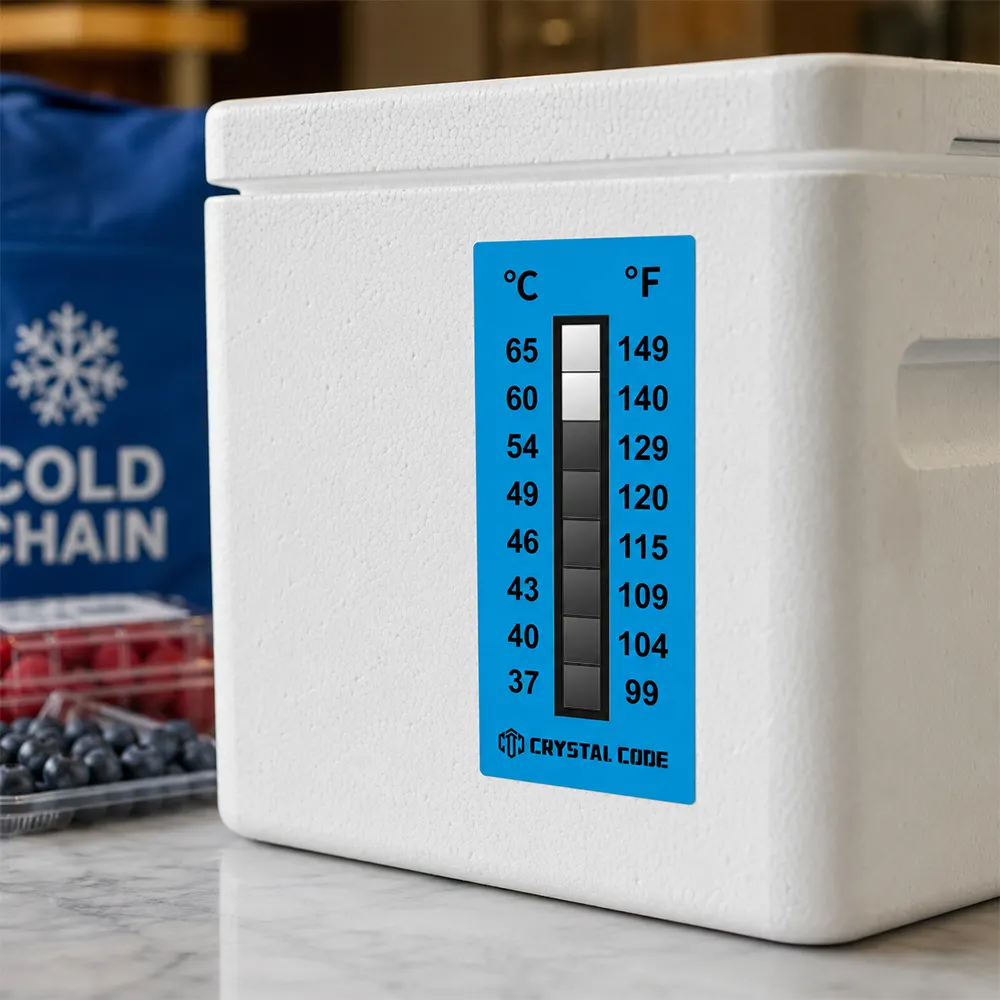 Etiqueta indicadora de temperatura de laboratorio