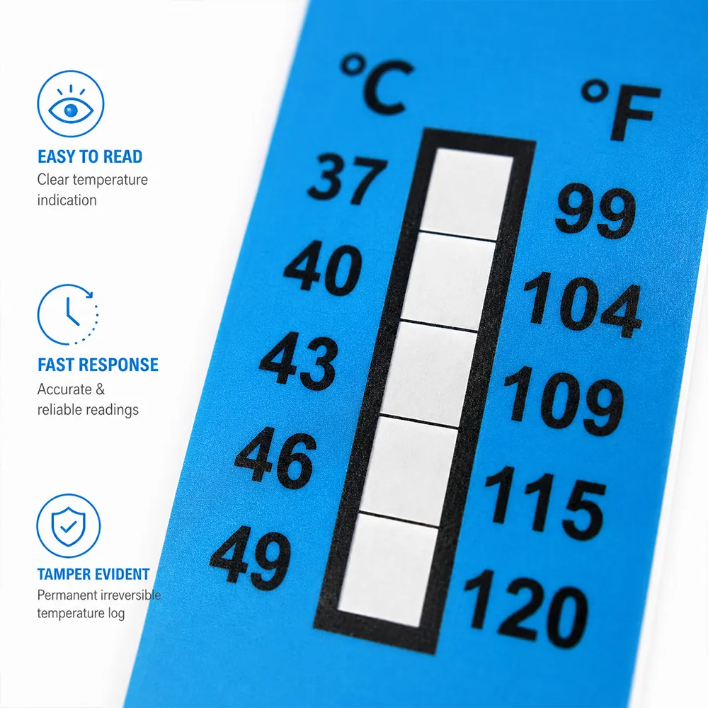 Etiqueta indicadora de temperatura logística