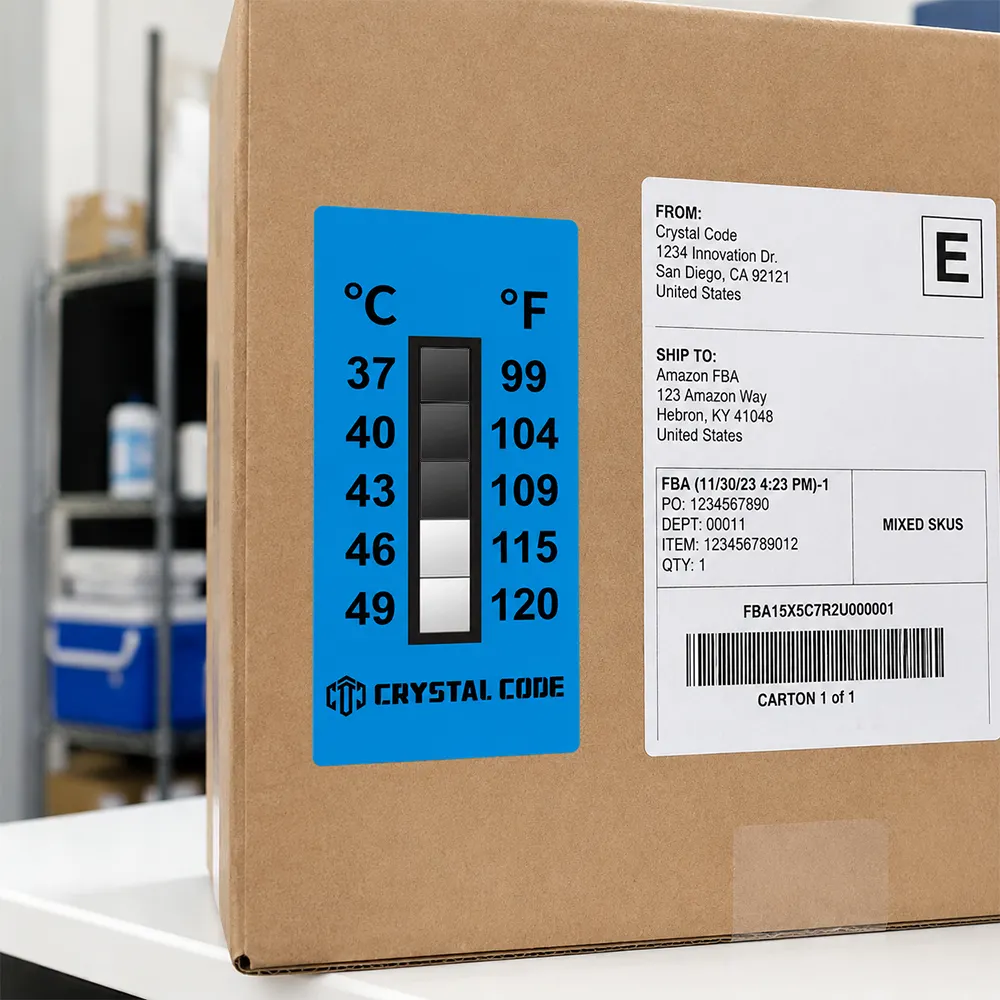 Etiqueta indicadora de temperatura logística