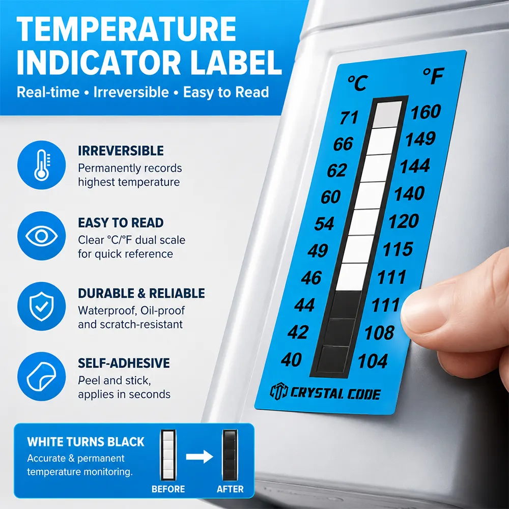 Etiqueta indicadora de temperatura de papel
