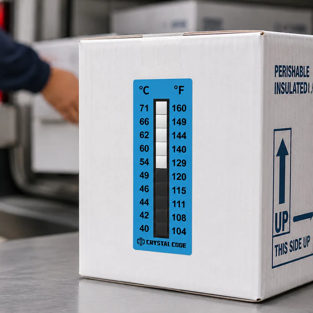 Etiqueta de temperatura de transporte refrigerada