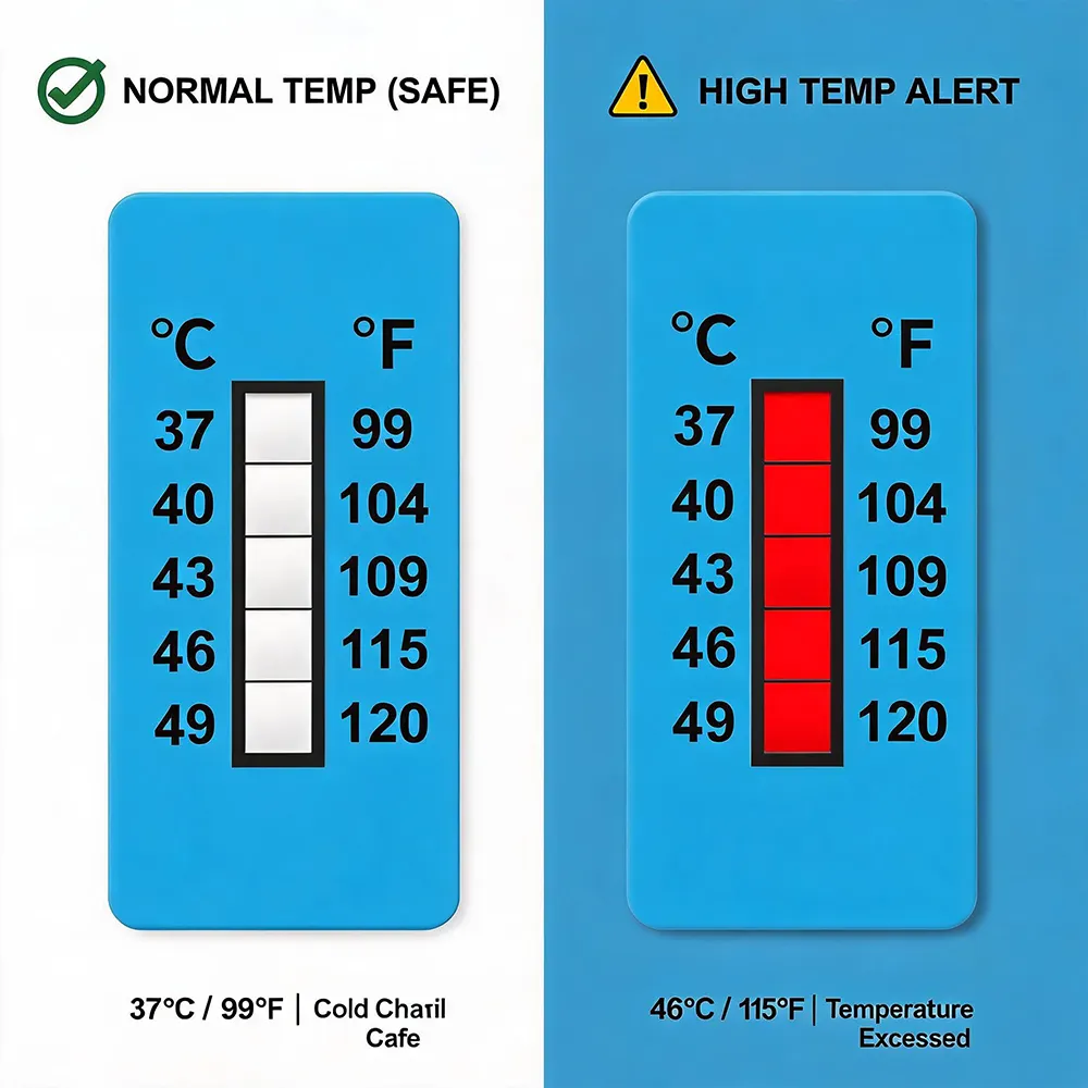 Tira reactiva de temperatura
