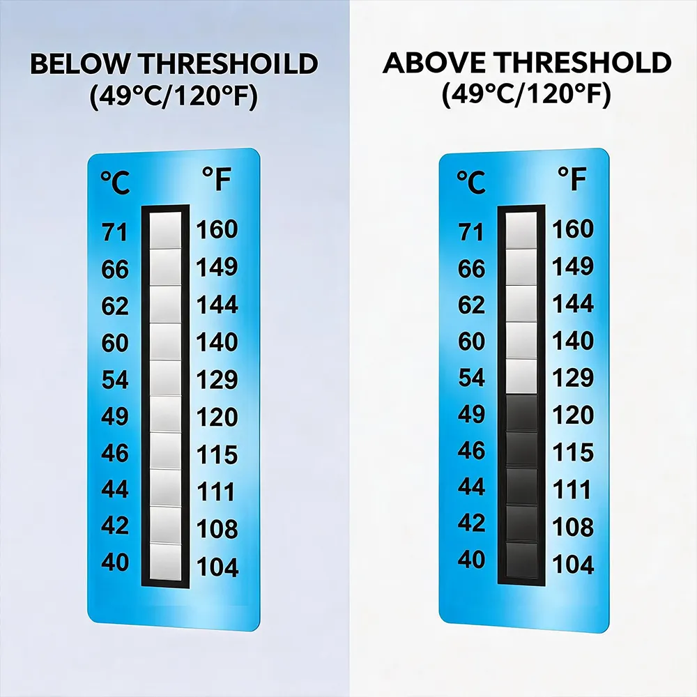 Etiqueta de calentamiento de temperatura