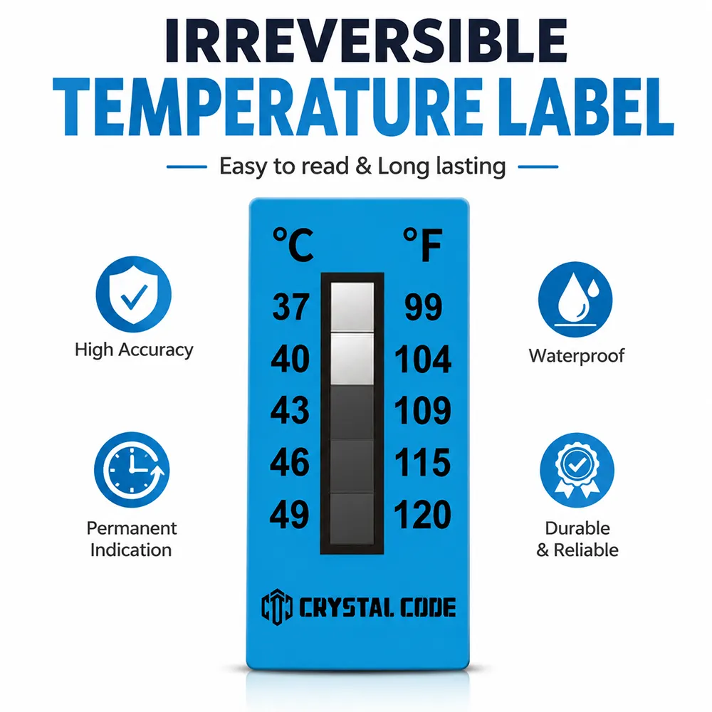 Pegatina indicadora de temperatura de vinilo