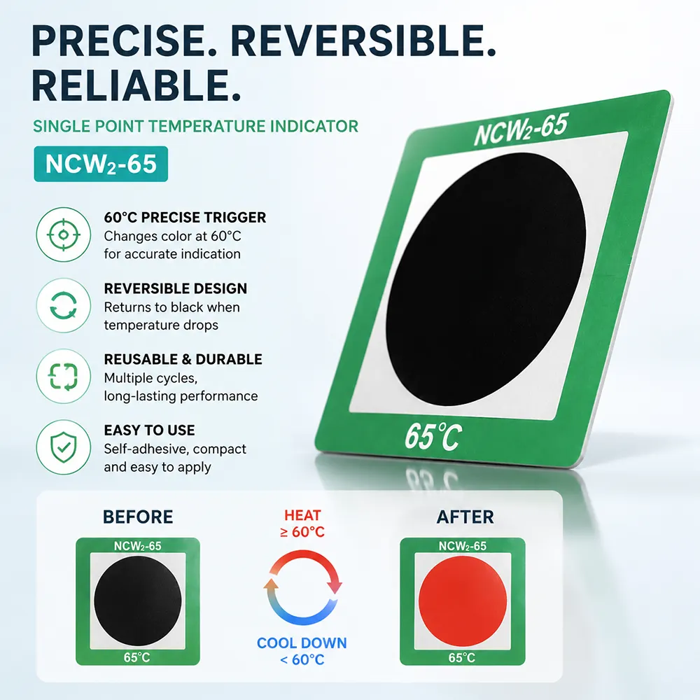 Pegatina impermeable para monitorización de temperatura